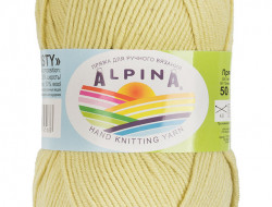 Пряжа ALPINA MISTY №12 пыльно-желтая 70% хлопок, 30% шерсть 10 шт х 50 гр, 105 м +/- 5 м
