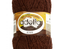 Пряжа ADELIA KISS №16 темно-коричневая 100% полиэстер, 10 шт х 50 гр, 145 м +/- 7 м
