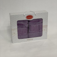 Набор полотенец махровых хлопковых KARVEN HS1691 SUMBUL V5 лиловый 50х90 (1шт), 70х140 (1шт)