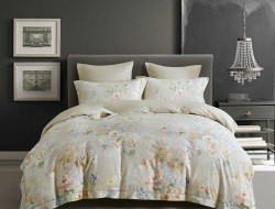 Постельное белье фланелевое из тенсела ASABELLA Акварельные букеты 50х70 (2шт), 70х70 (2шт) евро