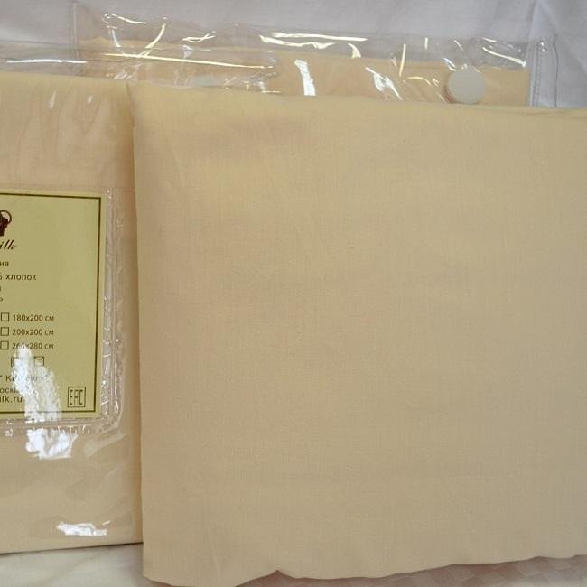 Простыня на резинке KINGSILK кремовая 160х200х30