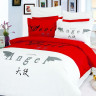 Постельное белье из люксового сатина LE VELE DEVIL AND ANGEL красно-белое 1,5-спальное
