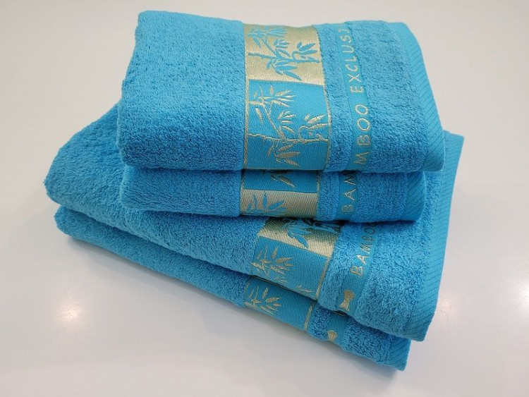 Набор полотенец махровых из бамбука DELICE ENJOY LIFE голубой 50х90 (2шт), 70х140 (2шт)