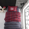 Постельное белье подростковое из ранфорса KARVEN YOUNG STYLE N022/1 CAMPUS BURGUNDY V-1 50х70 (1шт), 70х70 (1шт)