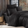 Постельное белье из сатина с кружевом KARVEN N267 GIZA V2 BLACK 50х70 (2шт), 70х70 (2шт) евро