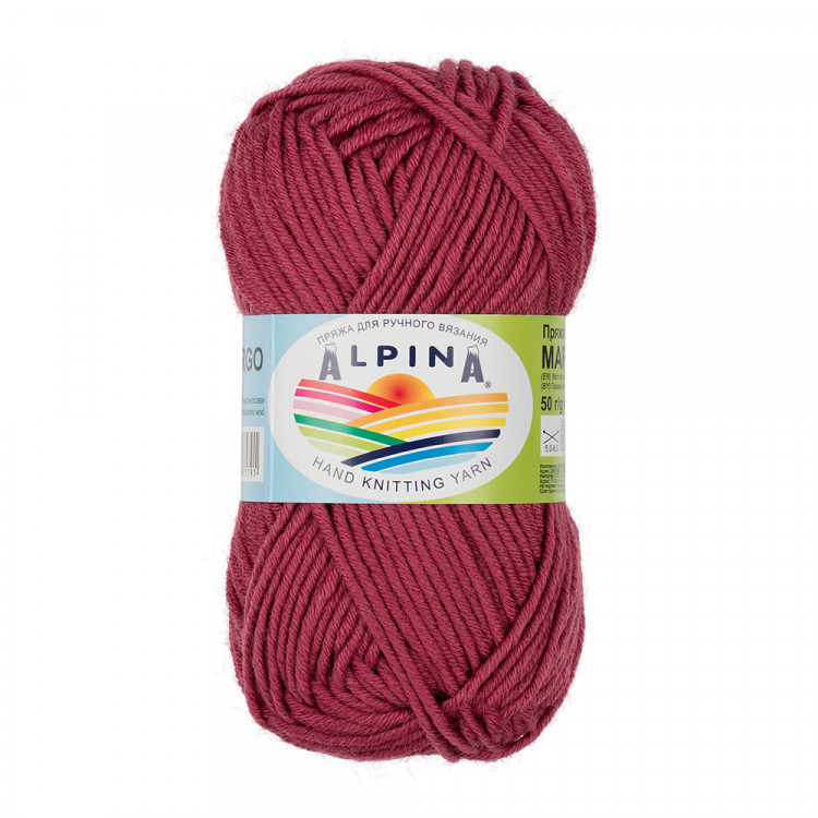 Пряжа ALPINA MARGO №23 бледно-брусничная 100% мериносовая шерсть 10 шт х 50 гр, 75 м +/- 4 м