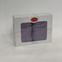 Набор полотенец махровых хлопковых KARVEN HS1691 SUMBUL V6 светло-лиловый 50х90 (1шт), 70х140 (1шт)