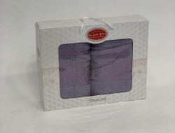Набор полотенец махровых хлопковых KARVEN HS1691 SUMBUL V6 светло-лиловый 50х90 (1шт), 70х140 (1шт)