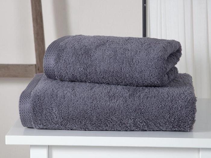 Полотенце махровое плотное KARNA APOLLO серое 70х140