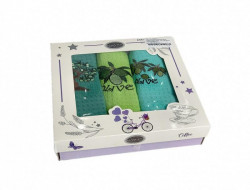 Набор кухонных полотенец вафельных хлопковых KARVEN HM746 ОЛИВА V2 40х60 (3шт)