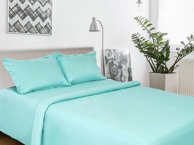 Постельное белье из мако-сатина ЭТЕЛЬ ЛАЗУРНОЕ БЛАЖЕНСТВО 1,5-спальное