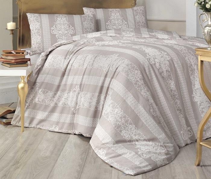 Постельное белье ALTINBASAK RANFORCE NOBBY коричневое 50х70 евро