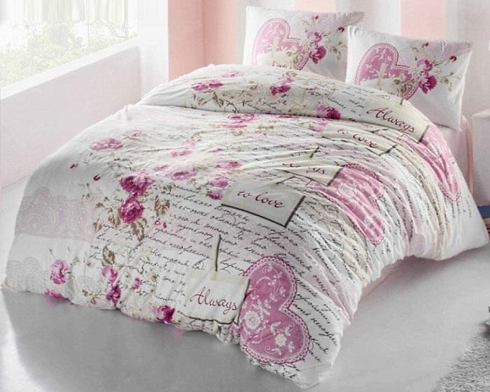 Постельное белье из ранфорса IRINA HOME SERENAY PEMBE 3D евро