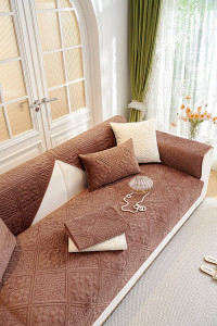 Набор накидок на диван из велюра TANGO SOFA коричневый 90х160 (2шт)