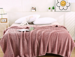 Плед фланелевый CRISTELLE STRIPE PREMIUM пудра 200х220