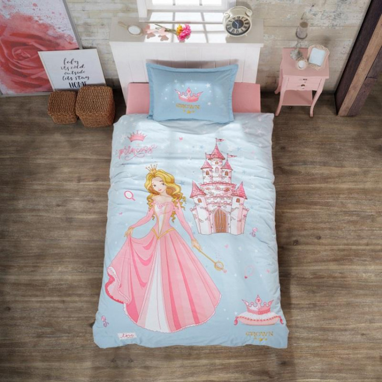 Постельное белье подростковое из ранфорса KARVEN YOUNG STYLE N022/1 CROWN PINK V-1 50х70 (1шт), 70х70 (1шт)