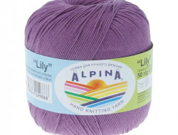 Пряжа ALPINA LILY №803 светло-фиолетовая 100% мерсеризованный хлопок 10 шт х 50 гр, 175 м +/- 5 м