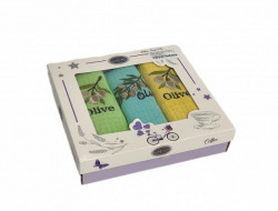 Набор кухонных полотенец вафельных хлопковых KARVEN HM746 ОЛИВА V3 40х60 (3шт)