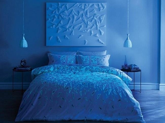 Постельное белье светящееся из сатина-люкс TAC GLOW CRYSTAL евро