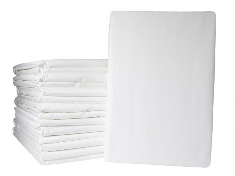 Простыня на резинке из сатина люкс ASABELLA 595-P 180х200х30 белая