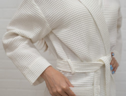 Халат женский вафельный NUSA L белый