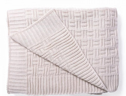 Плед вязаный из акрила BELPOL ШАХМАТЫ лен 130х170