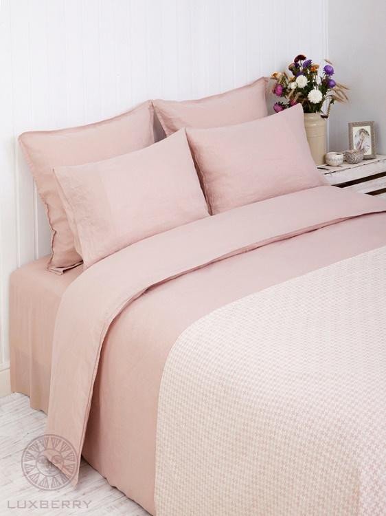 Постельное белье BOVI 05134 LINEN розовое евро