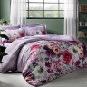 Постельное белье из сатина TAC DELUX PREMIUM DIGITAL FLOREALE лиловое семейное