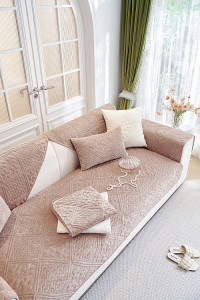 Набор накидок на диван из велюра TANGO SOFA светло-коричневый 90х160 (2шт)