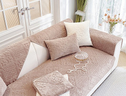 Набор накидок на диван из велюра TANGO SOFA светло-коричневый 90х160 (2шт)