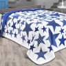 Плед хлопковый с акрилом KARNA STARS голубой 130х170