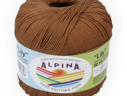 Пряжа ALPINA LILY №037 светло-коричневая 100% мерсеризованный хлопок 10 шт х 50 гр, 175 м +/- 5 м