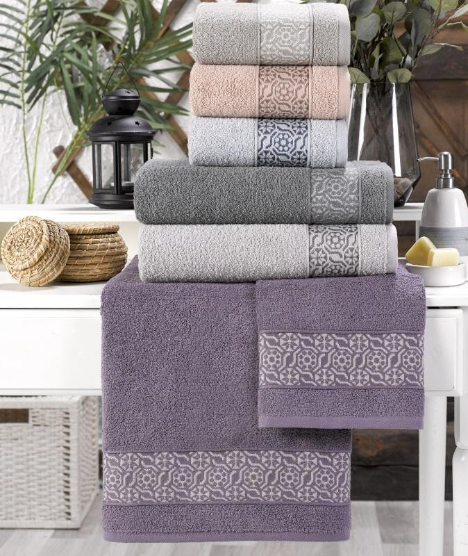 Набор полотенец махровых хлопковых KARVEN H2224 MOZAIK 50х90 (6шт)