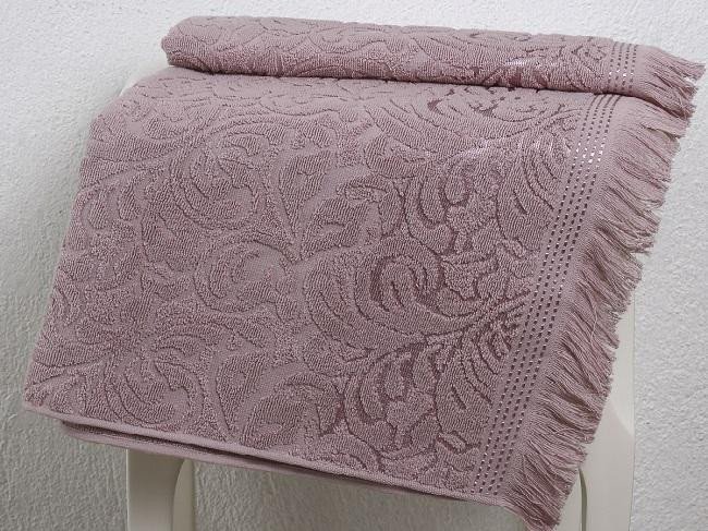 Полотенце жаккардовое KARNA ESRA брусничное 70х140