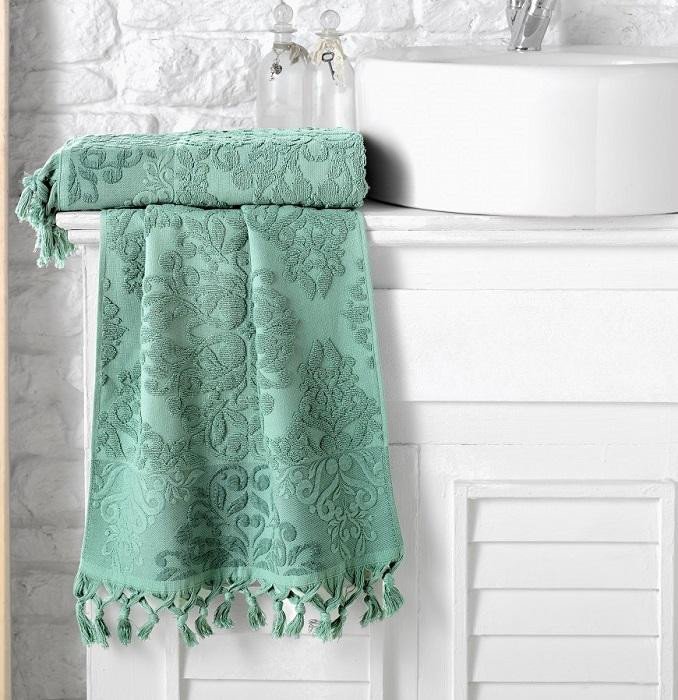 Полотенце жаккардовое KARNA OTTOMAN зеленое 70х140