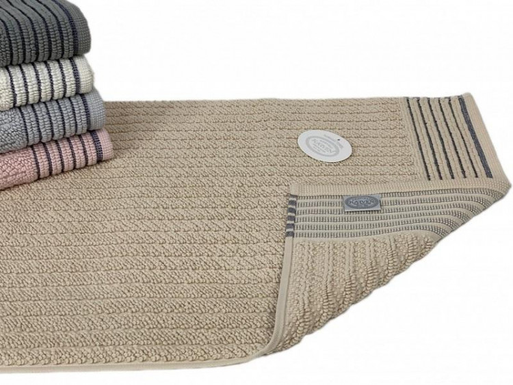 Коврик для ног махровый хлопковый KARVEN KV434 LINE bej 50х80