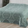 Простыня махровая жаккардовая KARNA OTTOMAN зеленая 200х220