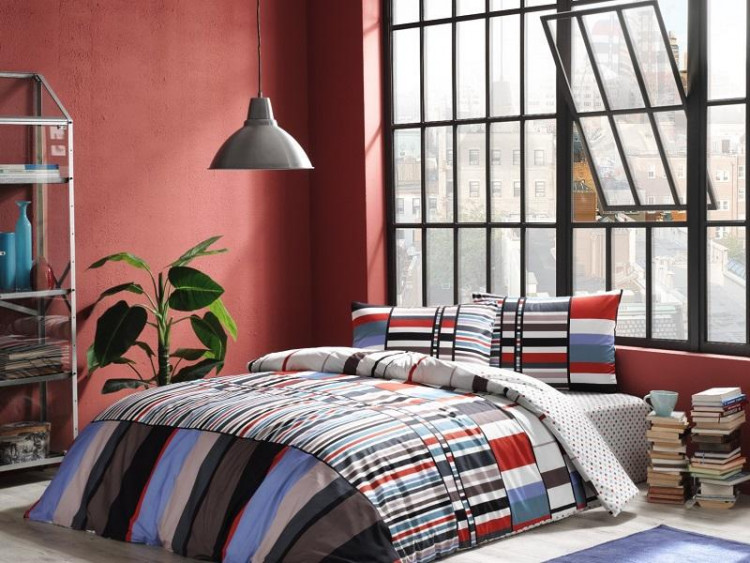 Подростковое постельное белье из ранфорса TAC GENC MODASI FOSTER голубое евро