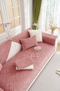 Набор накидок на диван из велюра TANGO SOFA коралловый 90х160 (2шт)