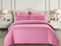 Постельное белье из страйп-сатина TANGO COLOR STRIPE CST-06 светло-розовое 1,5-спальное