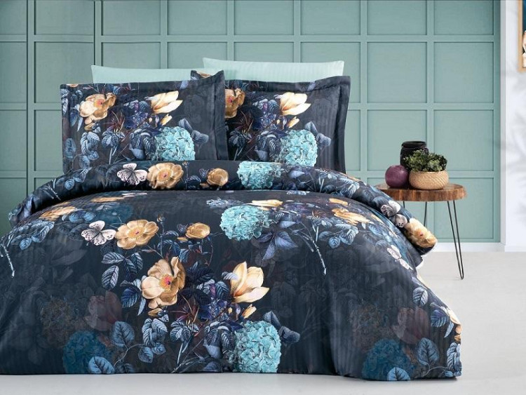 Постельное белье из страйп сатина с цветным принтом KARVEN N251-SB017 50х70 (2шт), 70х70 (2шт) семейное