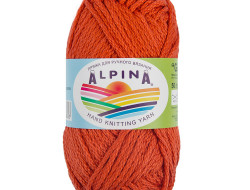 Пряжа ALPINA GARRY №06 яшма (красно-коричневая) 100% мерсеризованный хлопок 10 шт х 50 гр, 50 м +/- 2 м