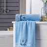 Набор махровых полотенец с вышивкой KARNA PATARA голубой 50х90 (1шт) и 70х140 (1шт)