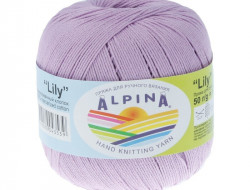 Пряжа ALPINA LILY №061 светло-сиреневая 100% мерсеризованный хлопок 10 шт х 50 гр, 175 м +/- 5 м
