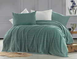 Плед из полиэстера KARVEN SUPER SOFT P944 BENZIA морская волна 200х220