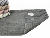 Коврик для ног махровый хлопковый KARVEN KV434 LINE gri 50х80
