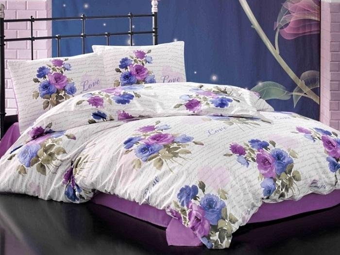 Постельное белье из ранфорса IRINA HOME BLANCIA LILA 3D евро
