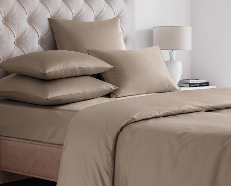 Простыня на резинке из сатина SAILID SL-13-180 капучино 180х200х25