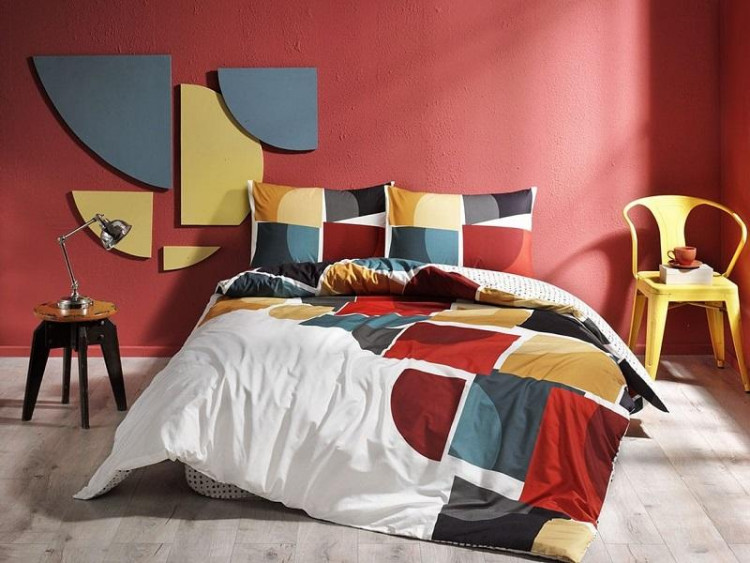 Подростковое постельное белье из ранфорса TAC GENC MODASI LOE серое-бежевое евро