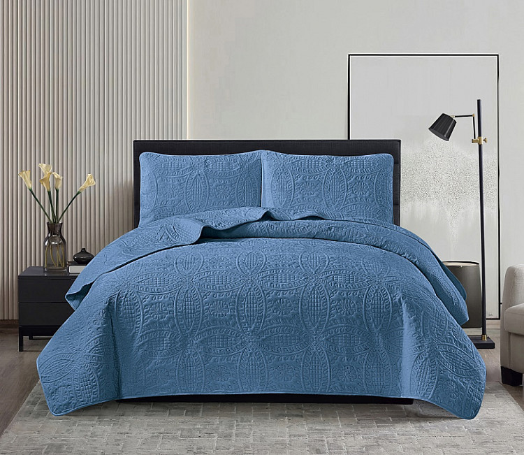 Покрывало тонкое велюровое TANGO CASABLANCA светло-синее 220х240